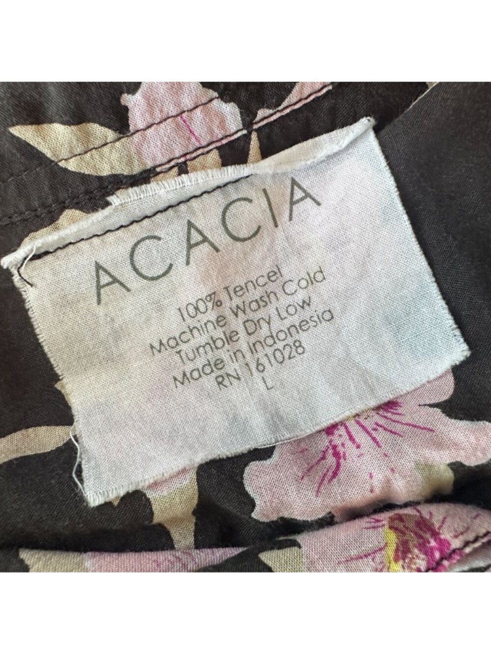 Acacia Swimwear Womens Large Dress Koki Dress In Black Vintage Aloha Tencel - Picture 5 of 5